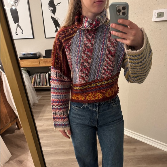 Rag & Bone Hollis Fairisle Wool and Alpaca blend sweater size small - Picture 3 of 6